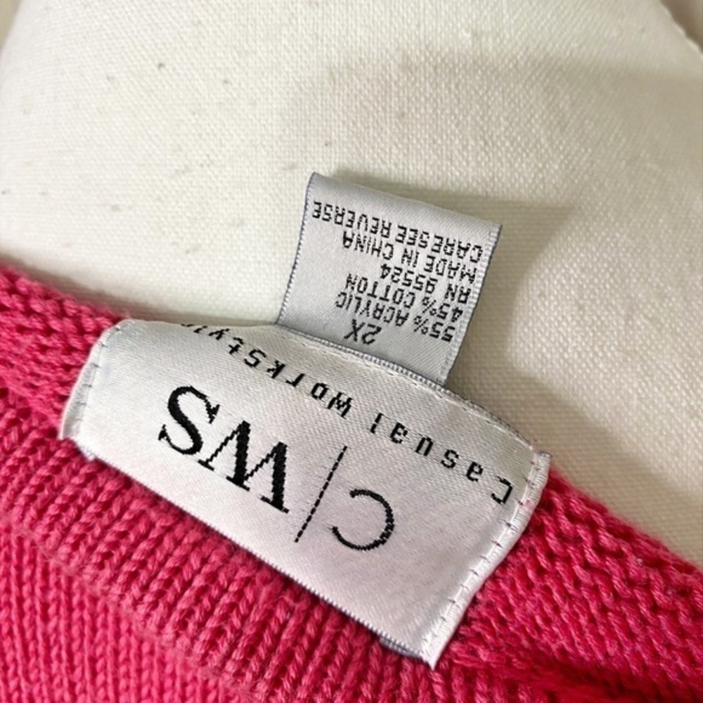 Casual WorkStyles Color Block‎ Pink Sweater - Picture 4 of 7